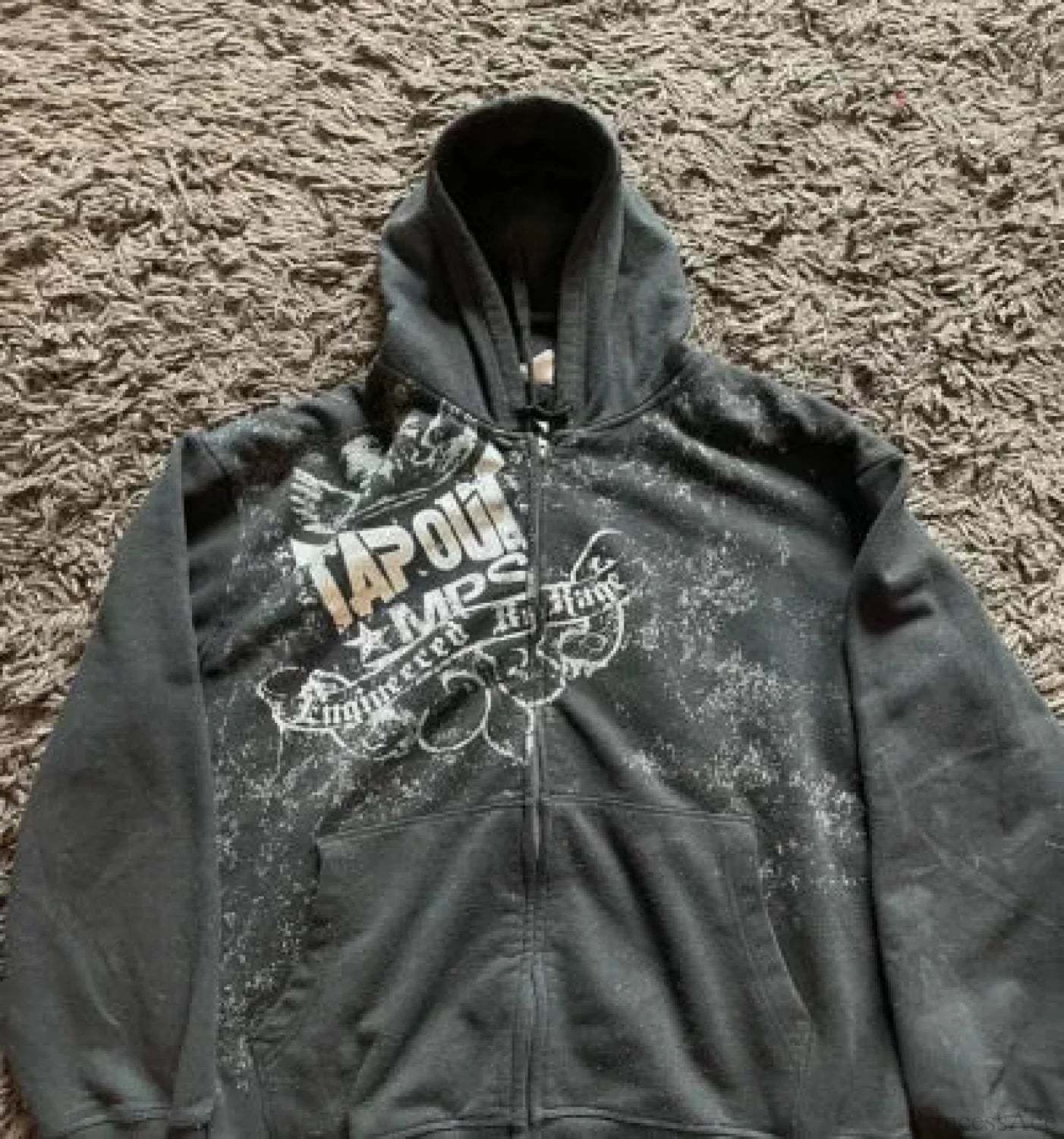 Grunge Zip Up Sweatshirt black 5 / M