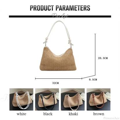 Handmade Braid Straw Beach Shoulder Bag shoulder-250126