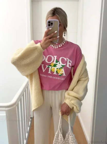 Harajuku Gothic Limoncello Graphic T-shirt pink2 / S t-shirt-250223