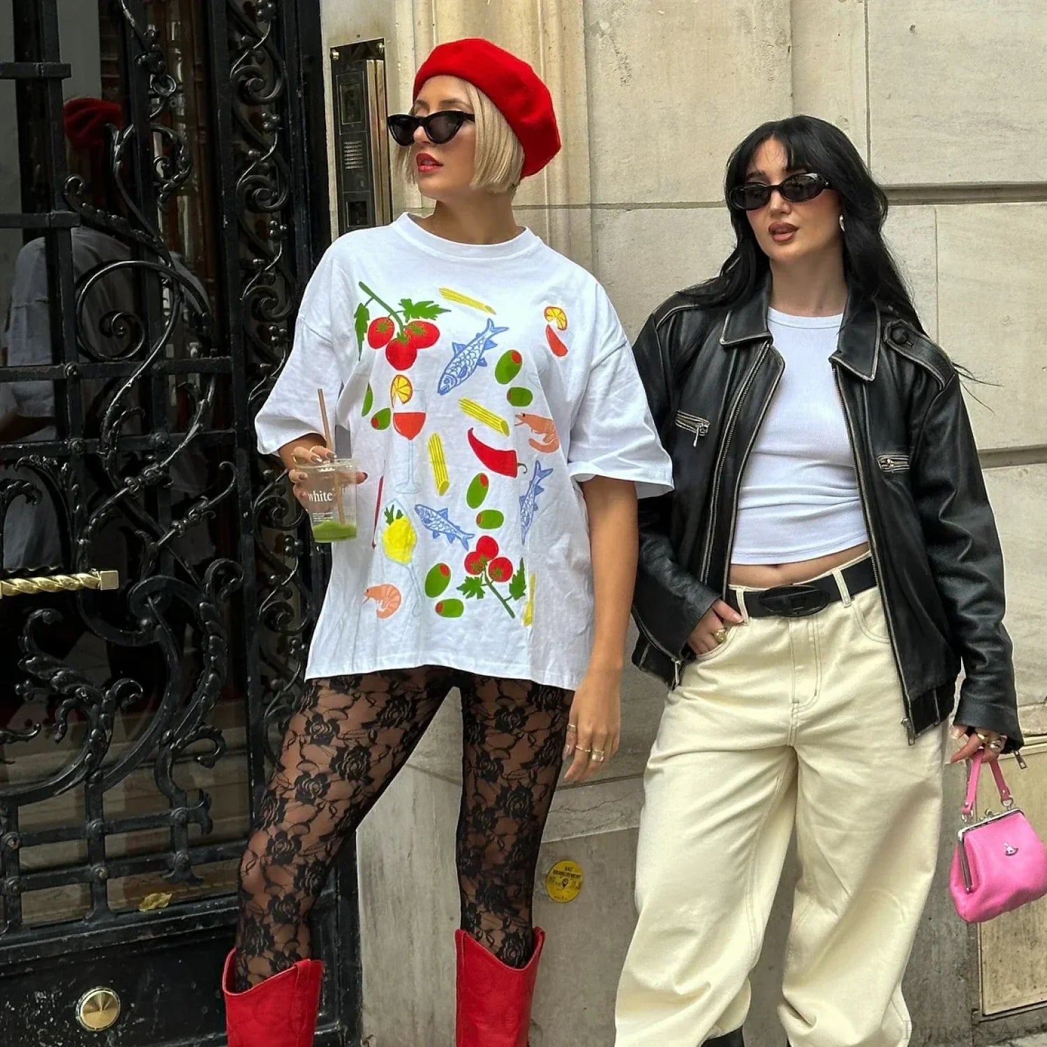 Harajuku Gothic Simple Icon Graphic T-shirt white1 / S t-shirt-250223