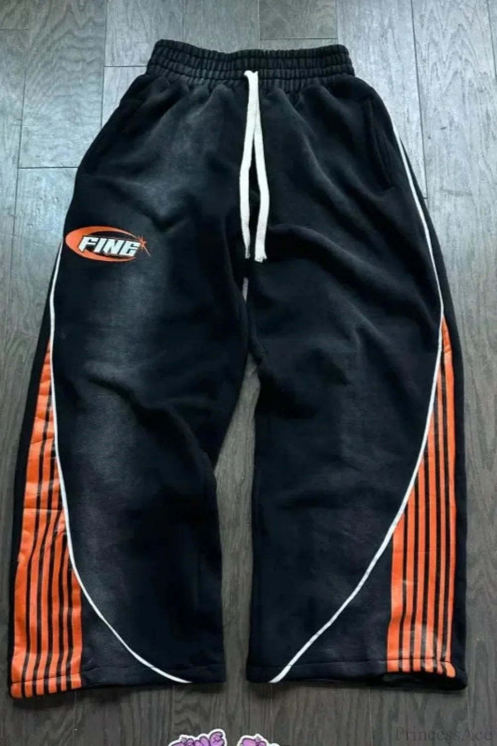 Harajuku Mysterious Letter Patch Pant XXL / Black 2