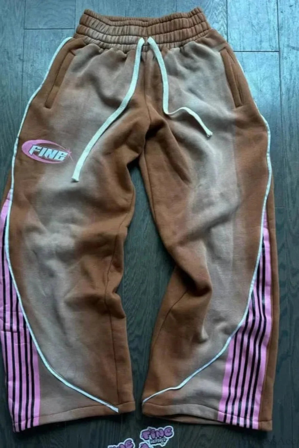 Harajuku Mysterious Letter Patch Pant XXL / Brown