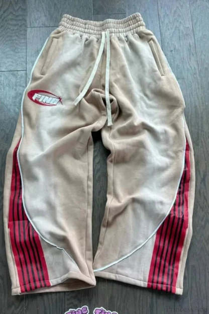 Harajuku Mysterious Letter Patch Pant XXL / White