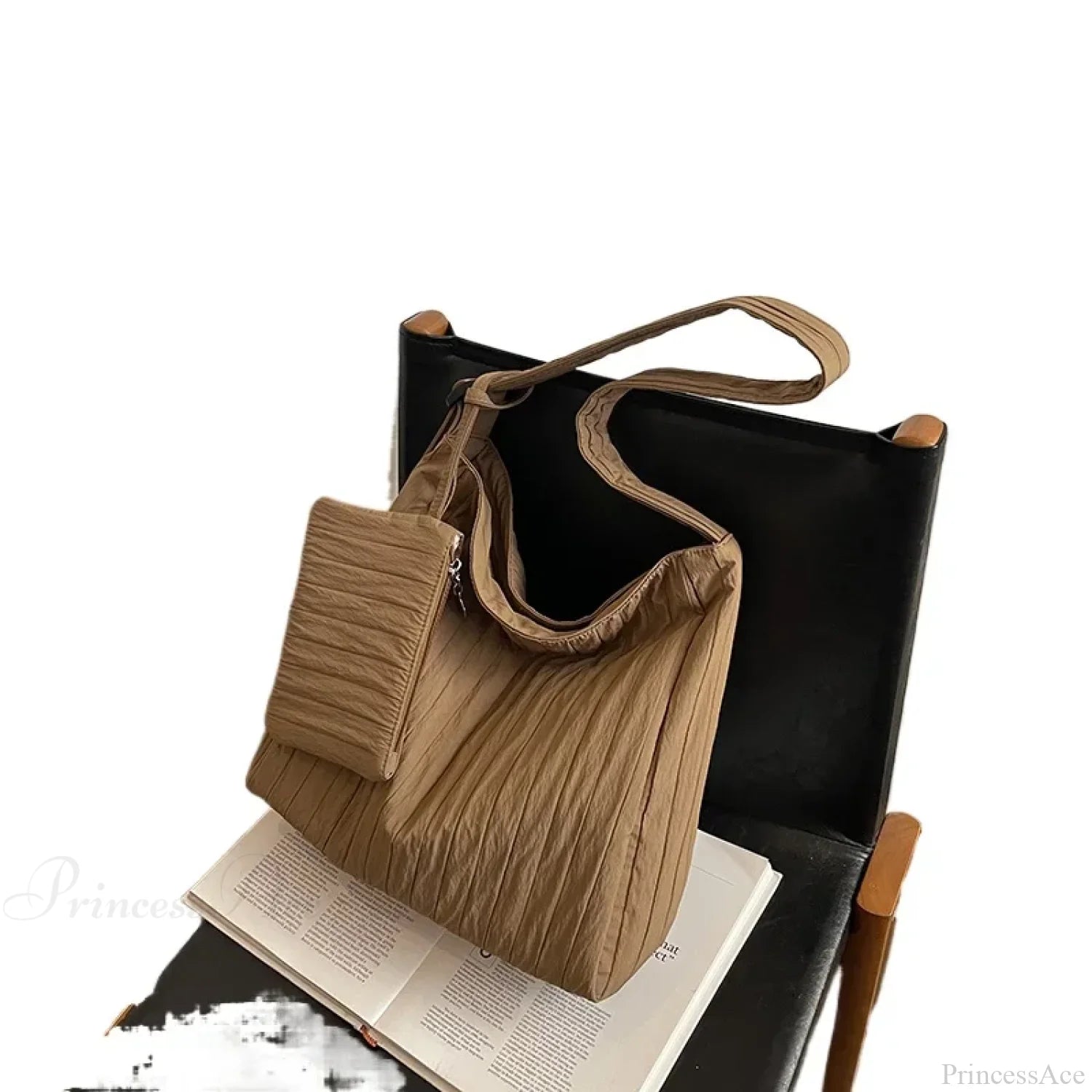 High-Quality Nylon Pleated Zipper Crossbody crossbody-250126