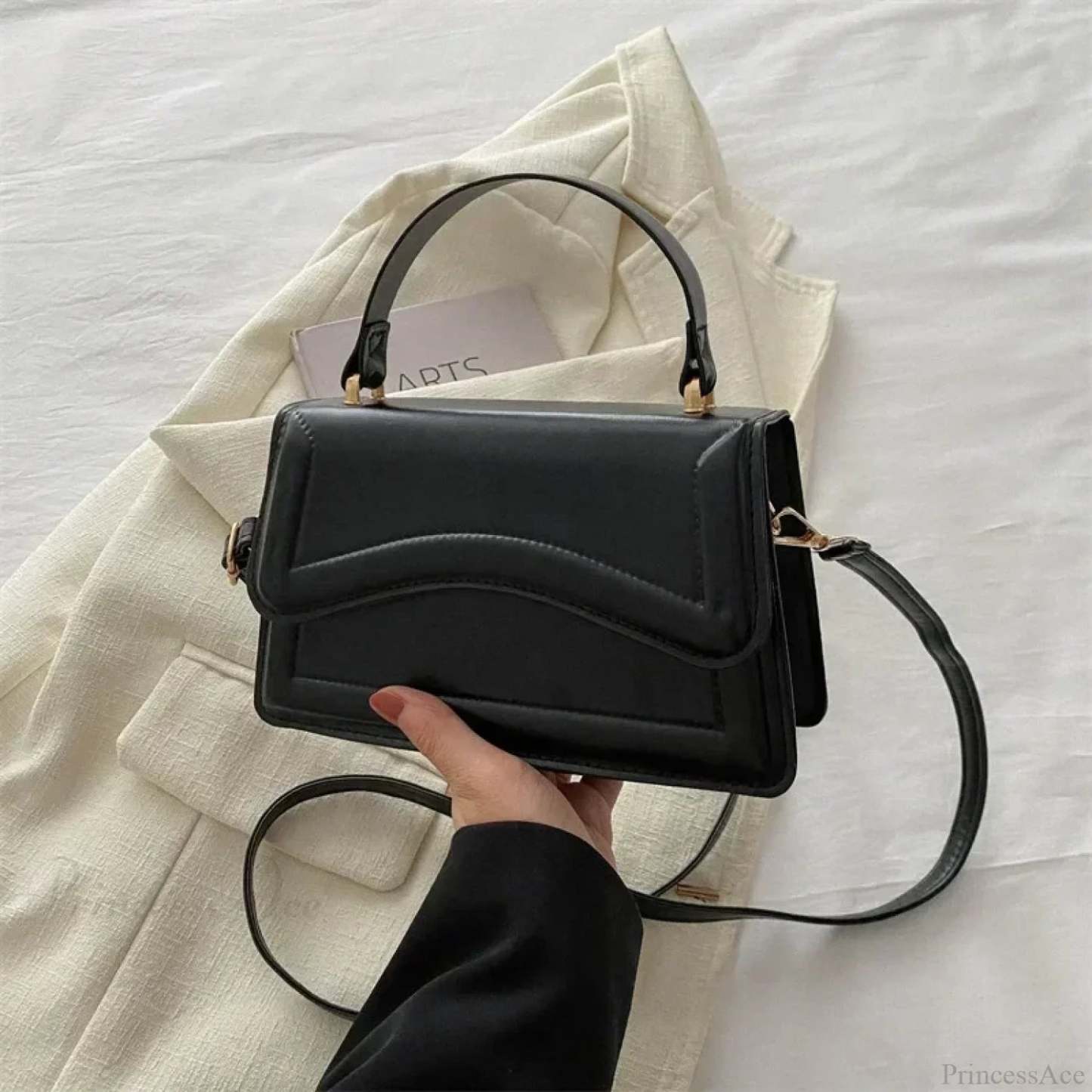 High-Quality PU Leather Small Crossbody Black crossbody-250126