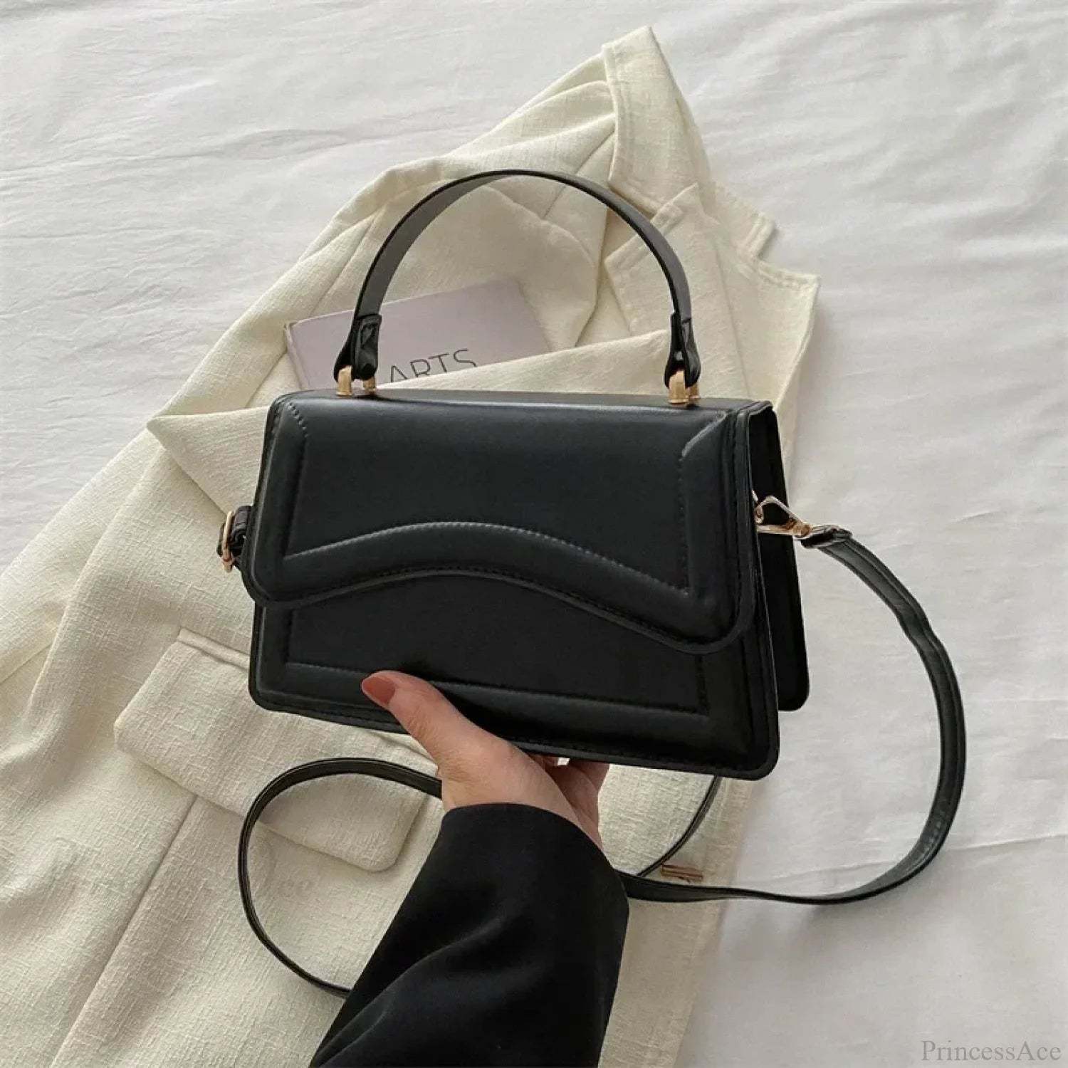 High-Quality PU Leather Small Crossbody Black crossbody-250126