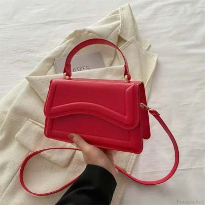 High-Quality PU Leather Small Crossbody RoseRed crossbody-250126