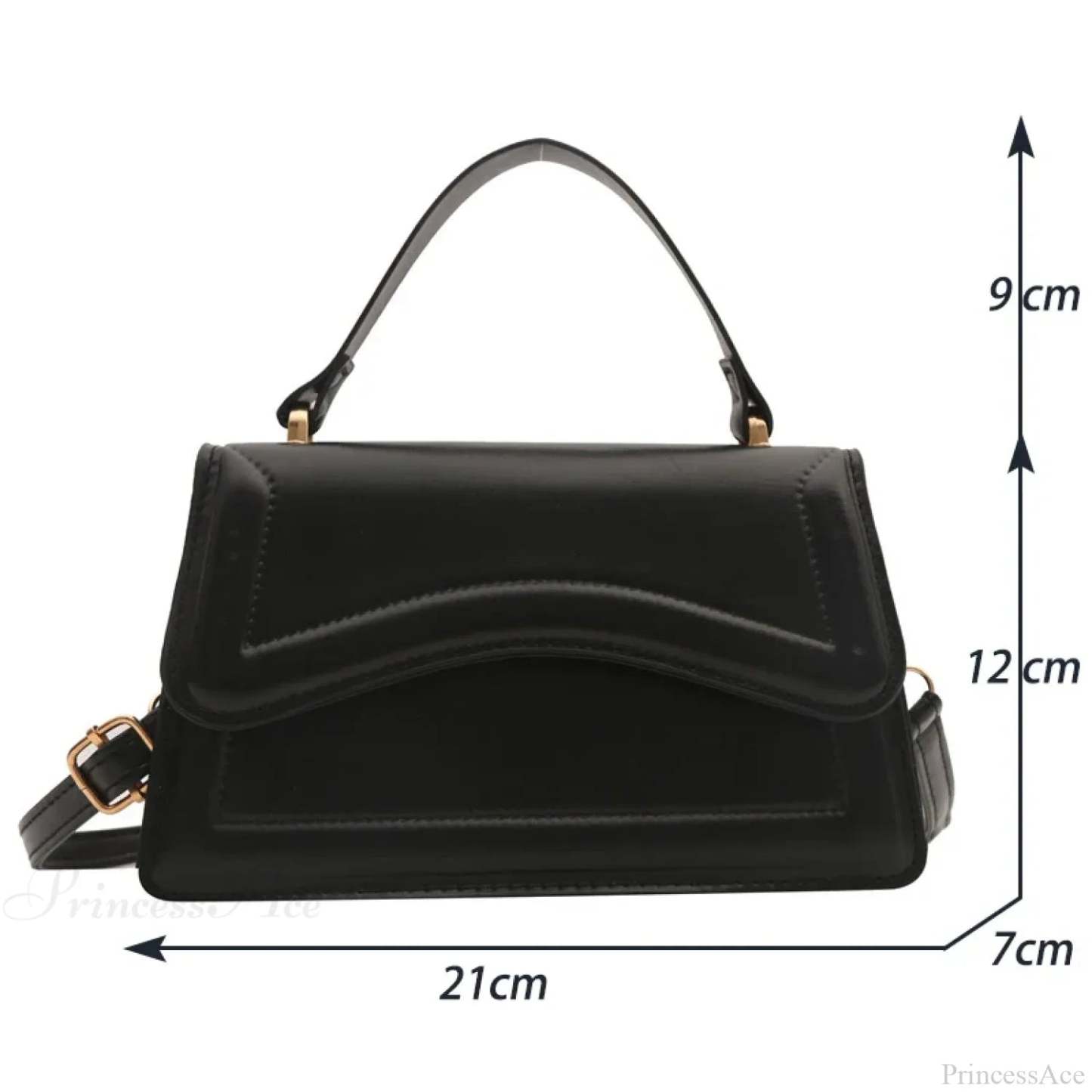 High-Quality PU Leather Solid Color Crossbody Handbag handbag-250126