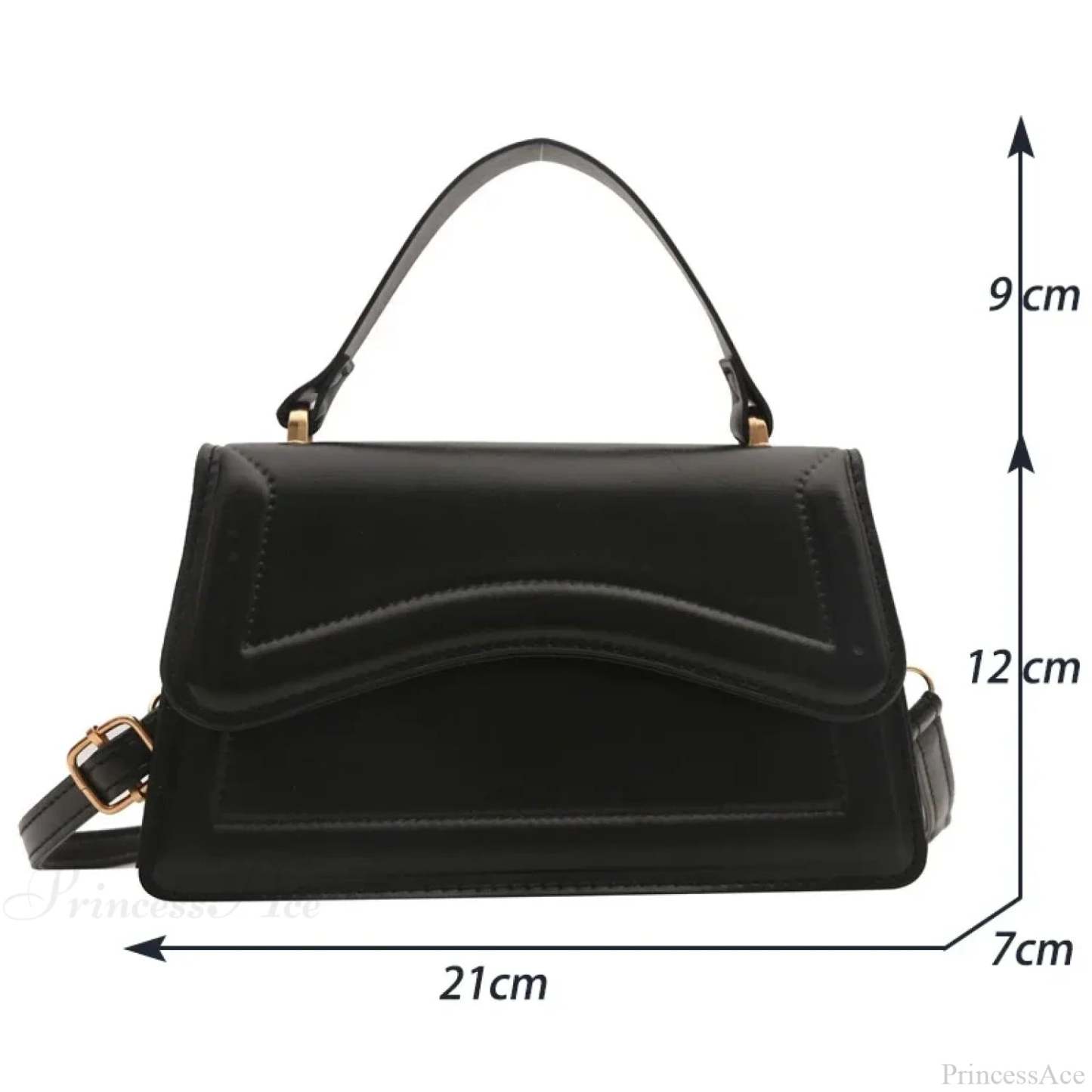 High-Quality PU Leather Solid Color Crossbody Handbag handbag-250126