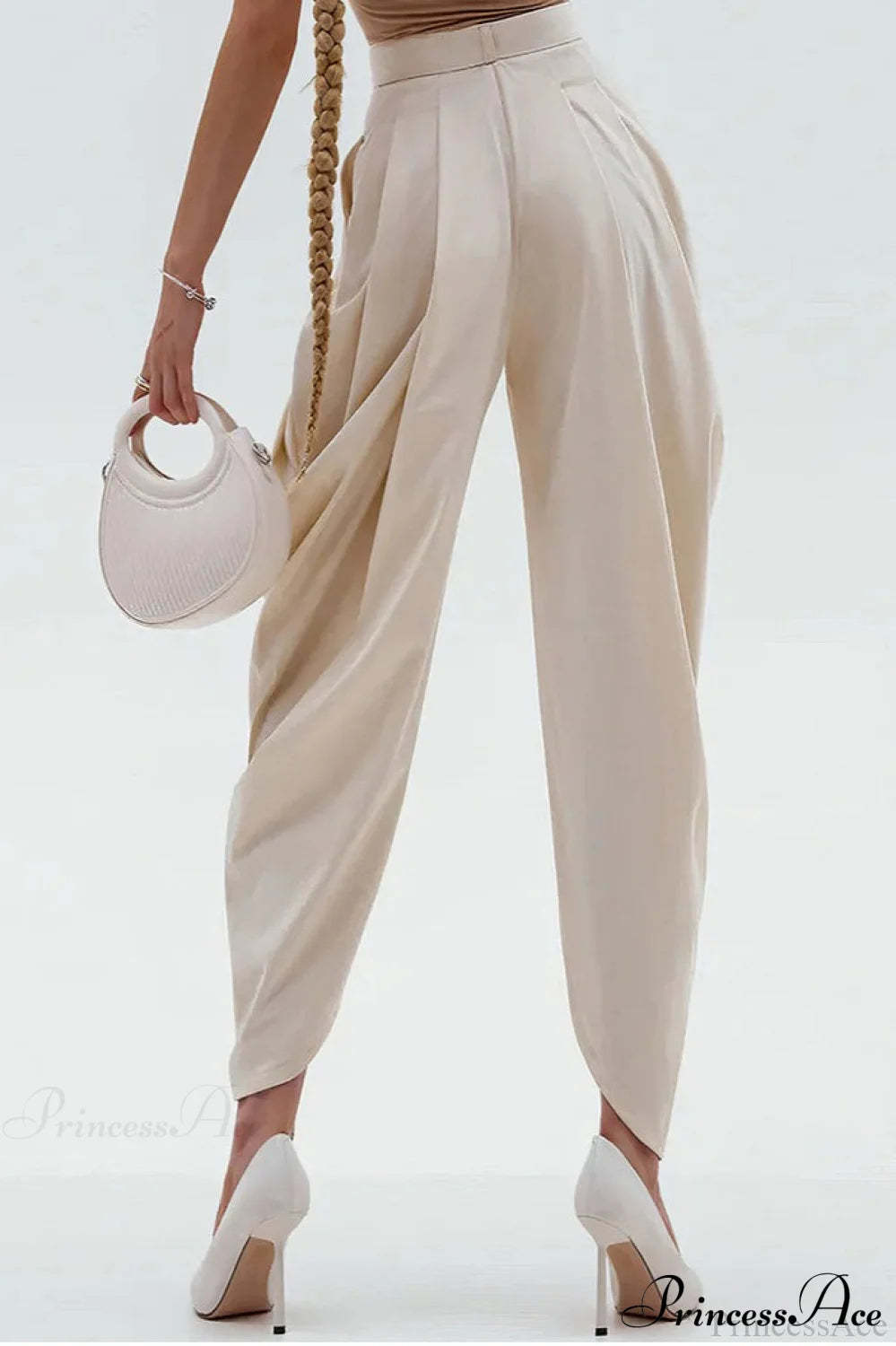 High-Waisted Loose Drapey Ruched Pants