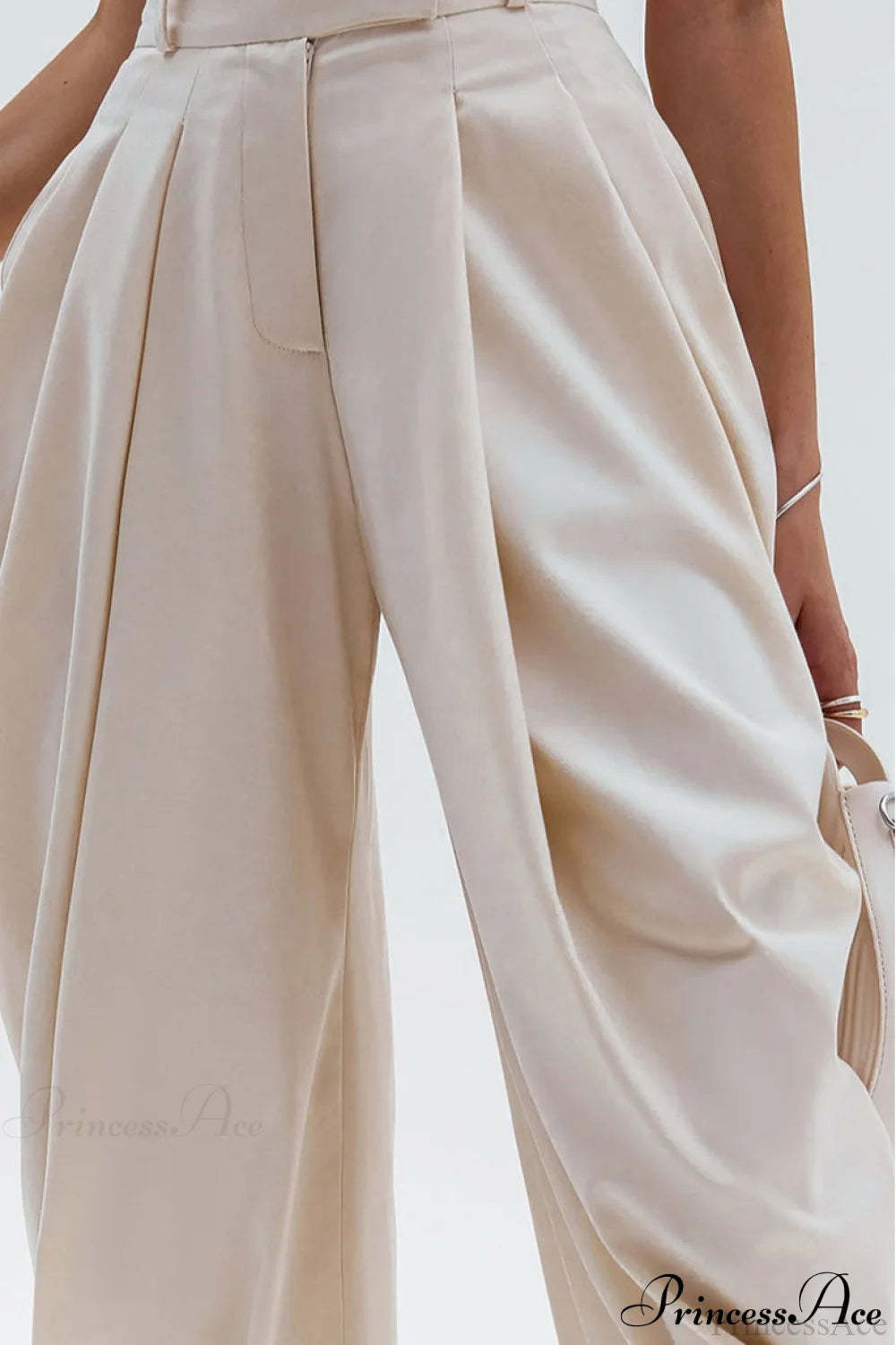 High-Waisted Loose Drapey Ruched Pants