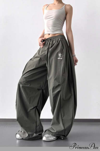 High-Waisted Loose Wide-Leg Cargo Pants
