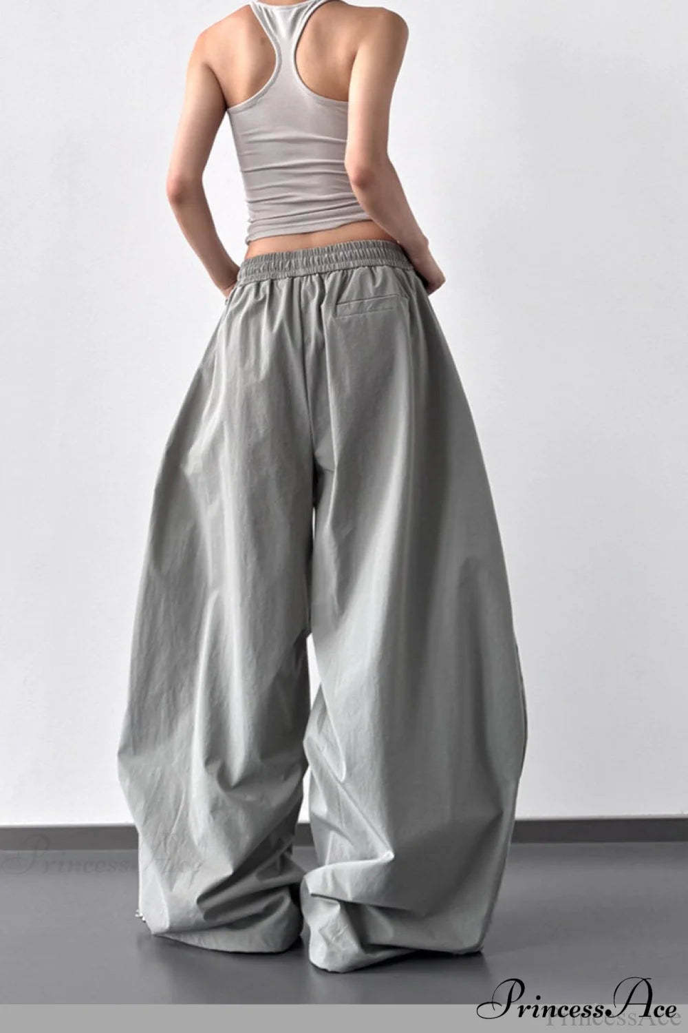 High-Waisted Loose Wide-Leg Cargo Pants