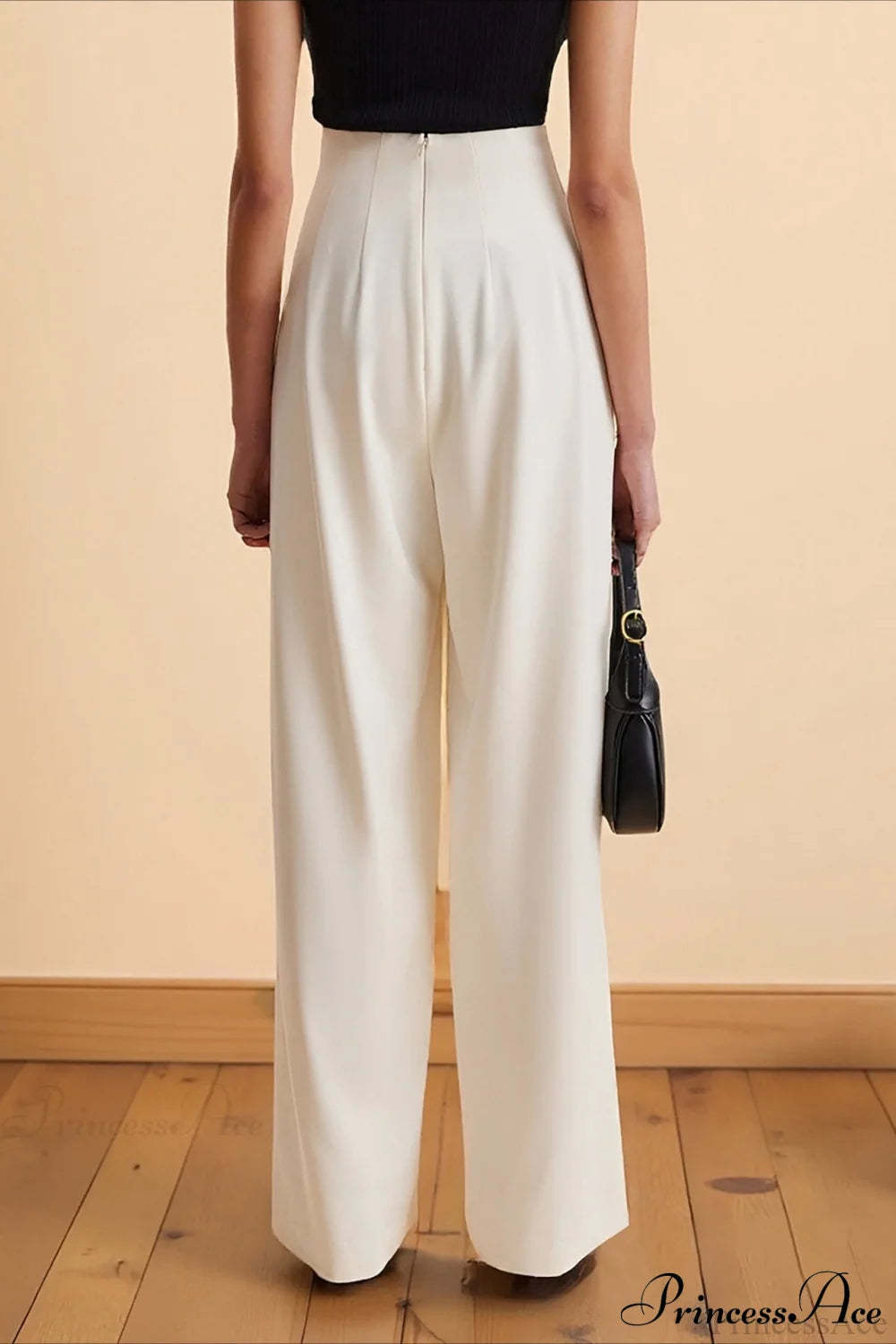 High-Waisted Wide-Leg Asymmetric Pants