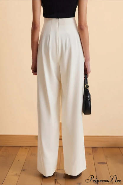 High-Waisted Wide-Leg Asymmetric Pants