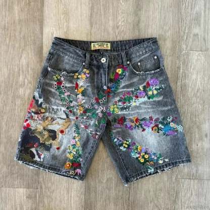 Hip Hop Stitched Loose Short blue1 / S