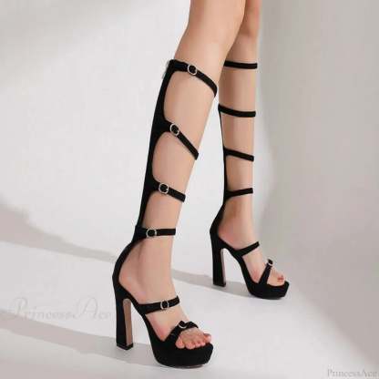 Hot Zipper Clasp Platform Gothic Boot