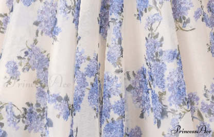 Hydrangea Spaghetti Stylish Strap Midi Dress