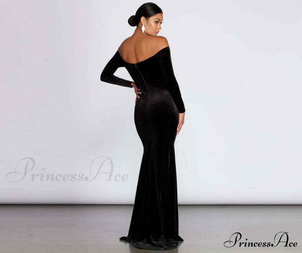 Ida Velvet Stylish Formal Gown S.o. Long Dresses