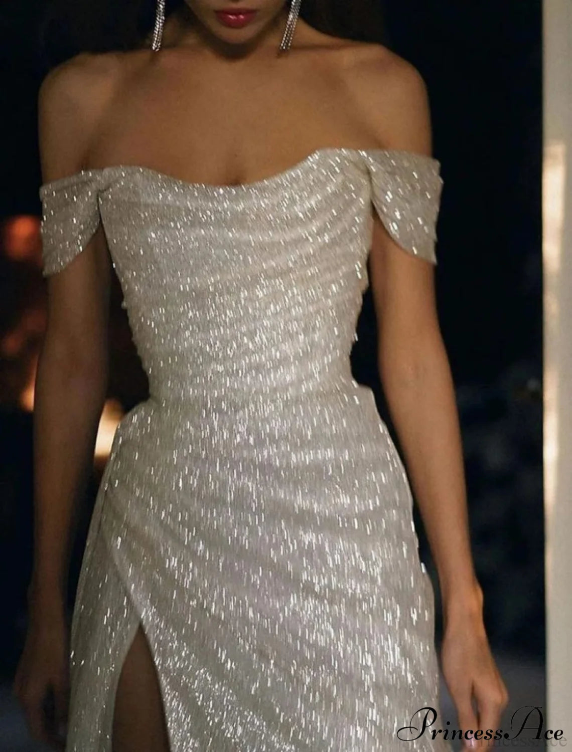 Kaliyah Formal High Charming Slit Lurex Dress S.o. Long Dresses