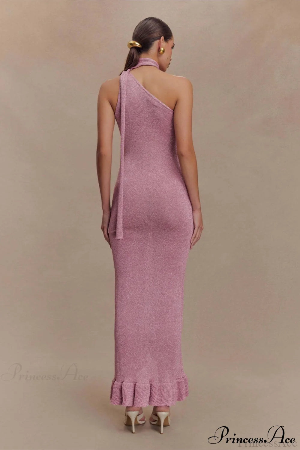 Knit Floral Ruffle Maxi Dress