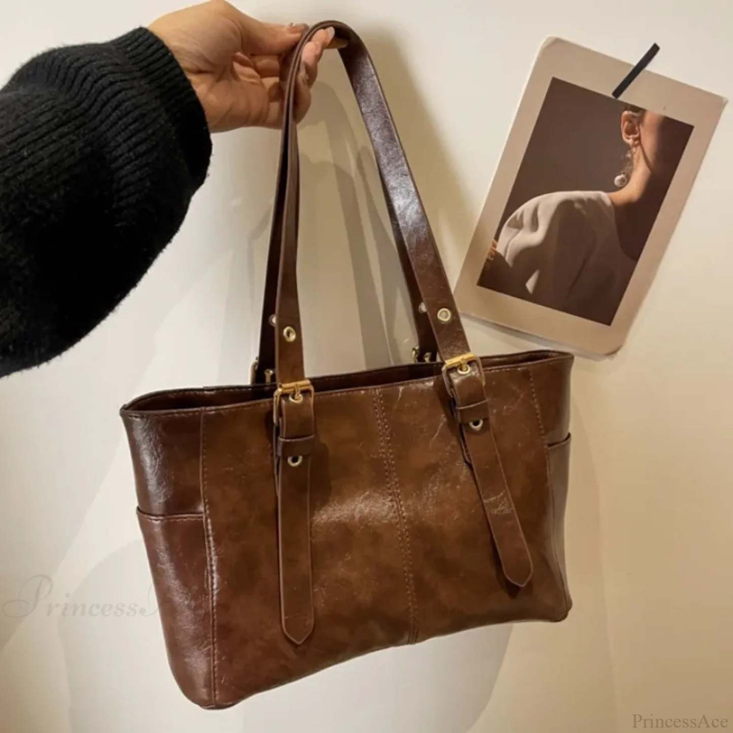 Korean Retro PU Leather Shoulder Bag shoulder-250126