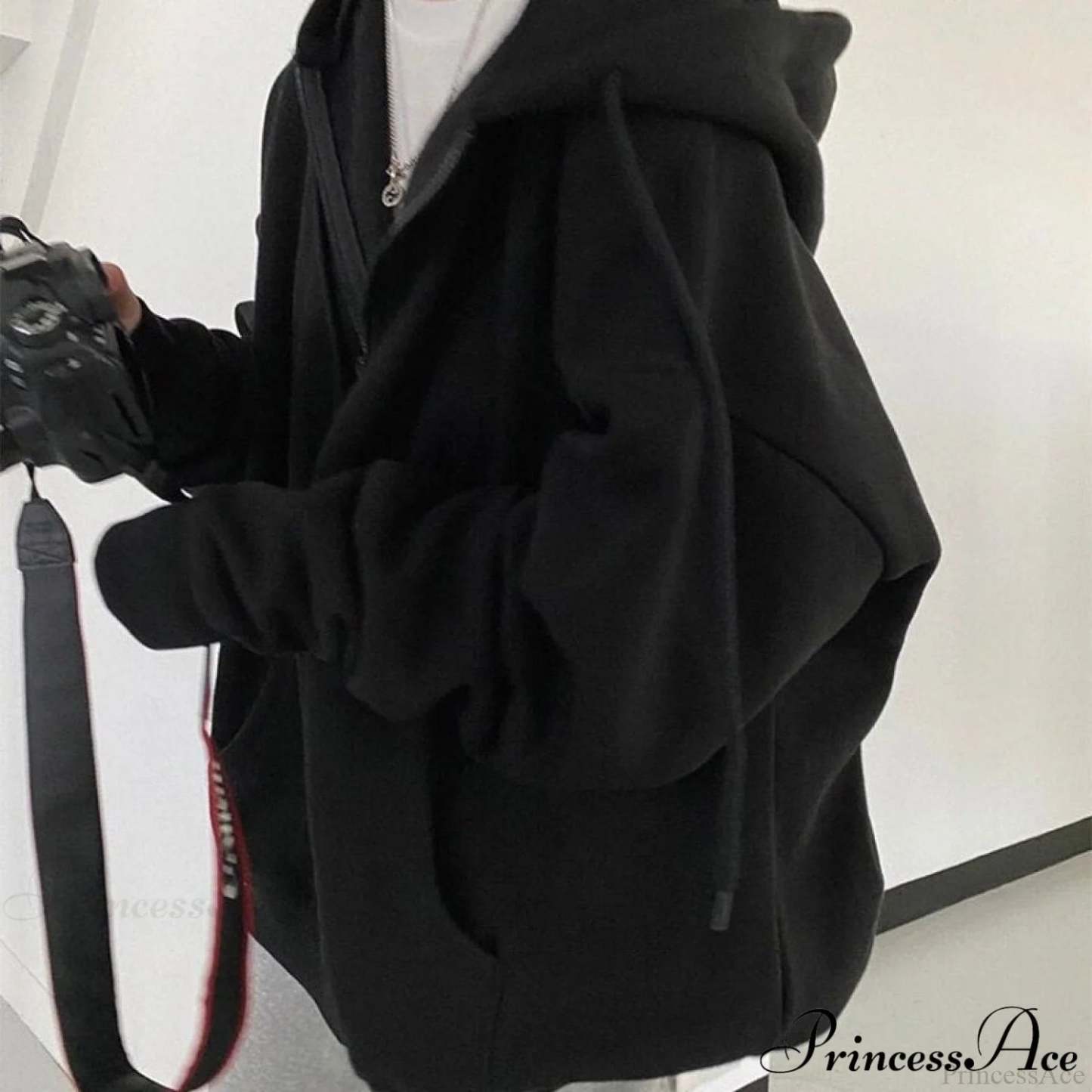 Korean Version Oversized Solid Color Hoodies Black / S Sweatshirts & Hoodies-L