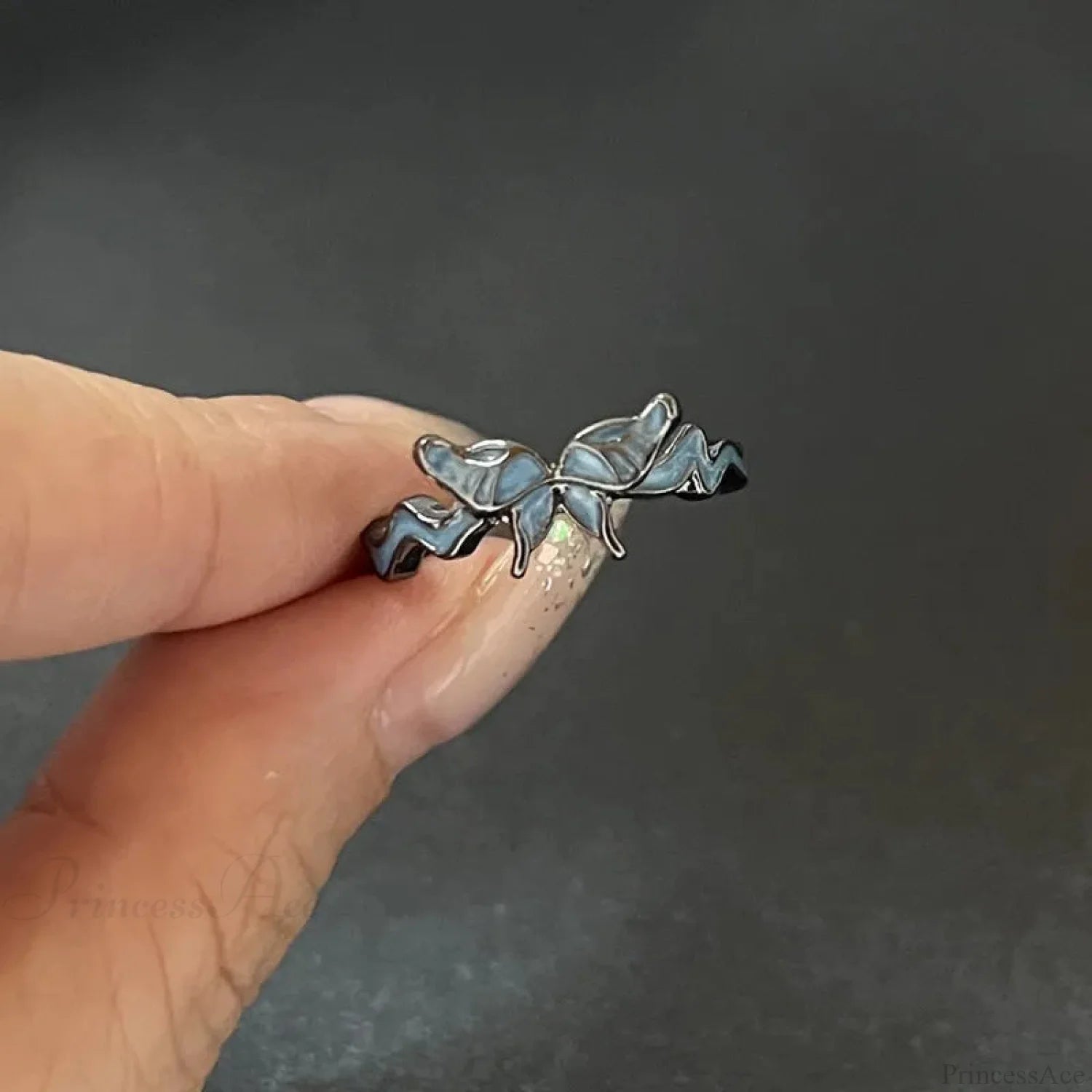 Kpop Dark Geometric Gothic Star Ring color1