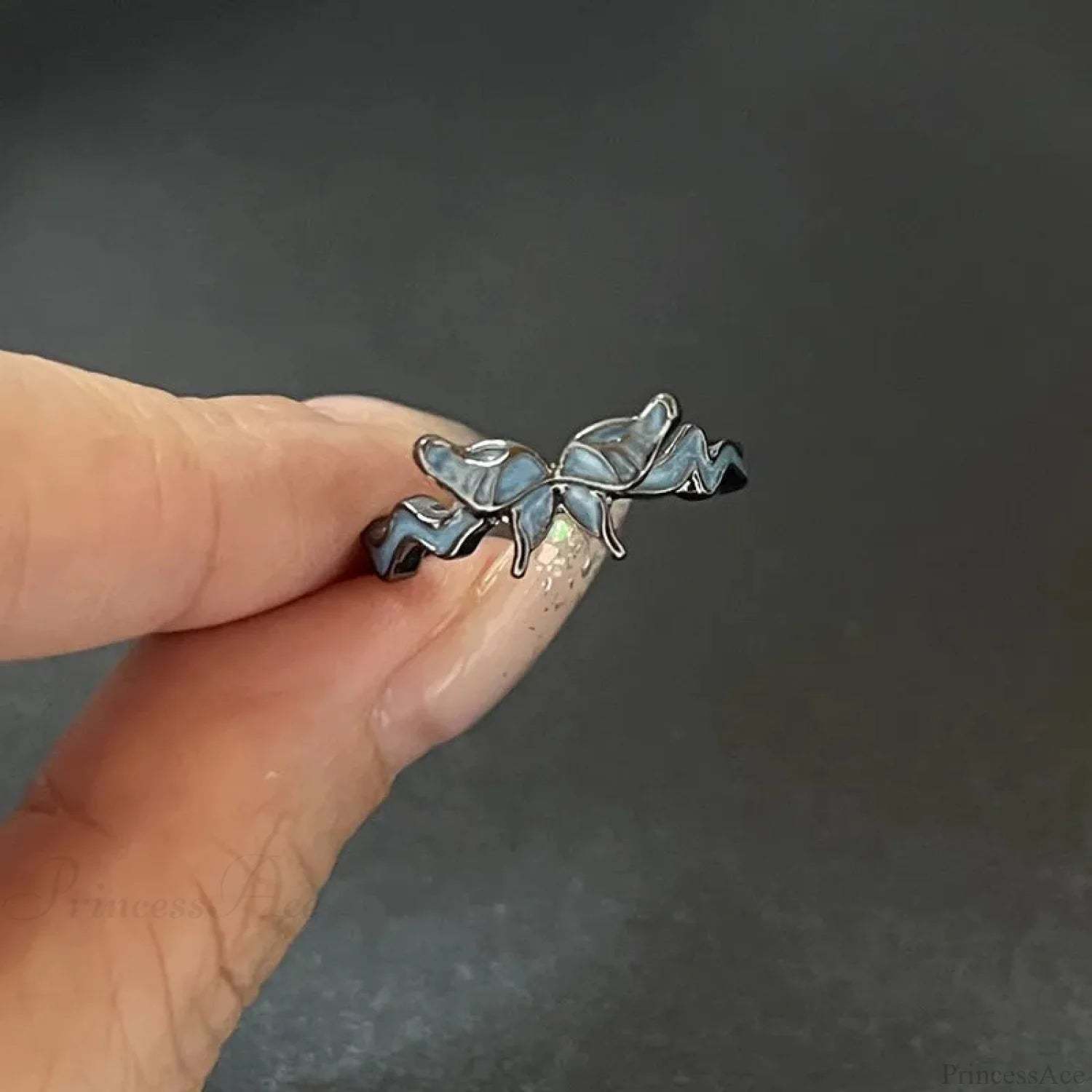 Kpop Dark Geometric Gothic Star Ring color1