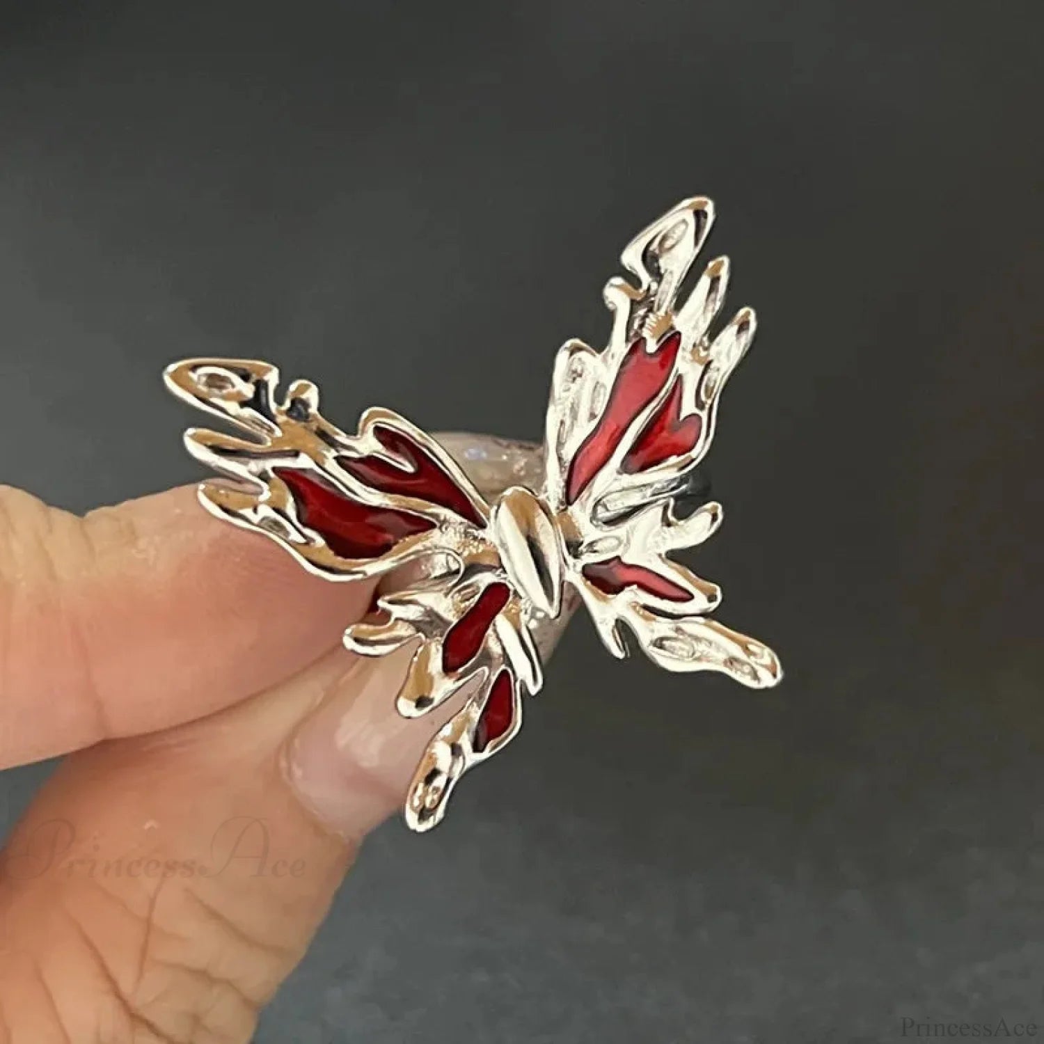 Kpop Dark Geometric Gothic Star Ring color13