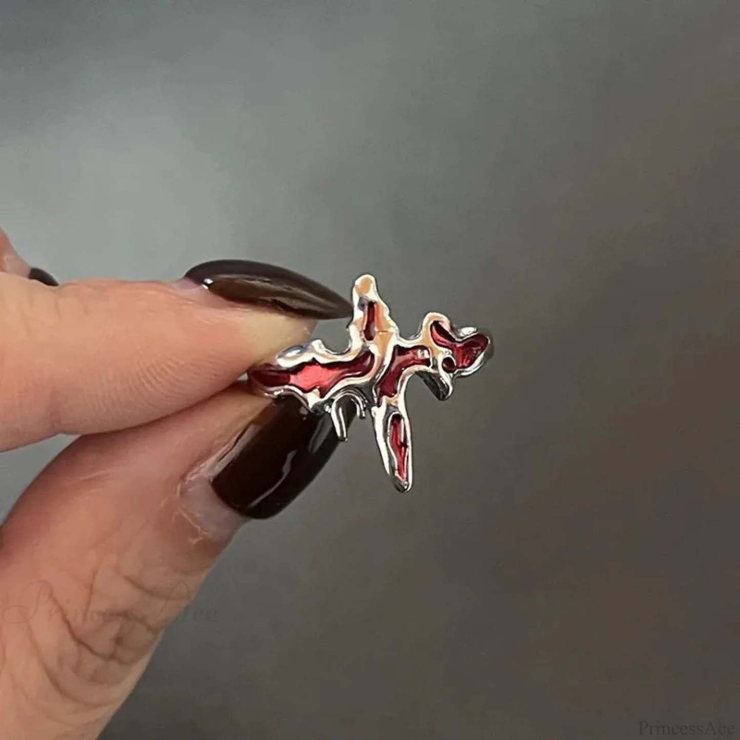 Kpop Dark Geometric Gothic Star Ring color17