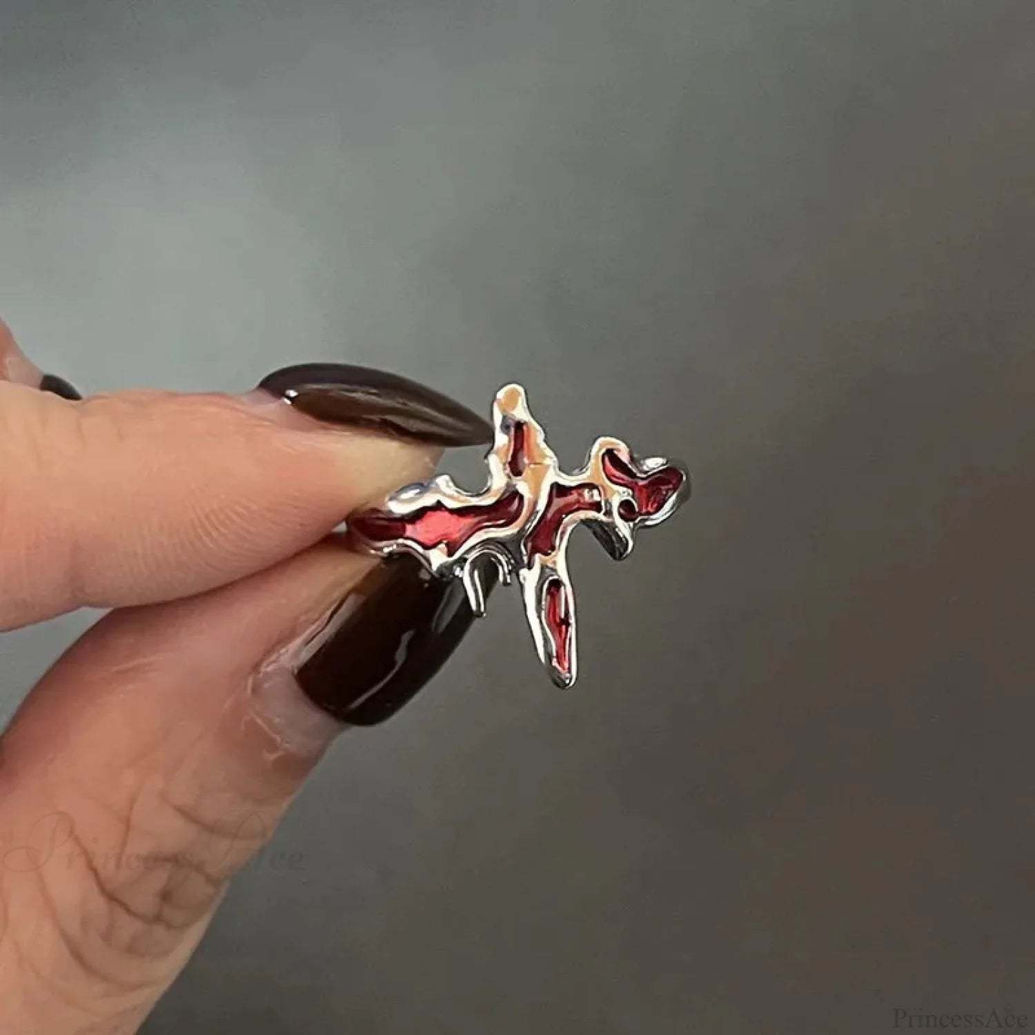 Kpop Dark Geometric Gothic Star Ring color17