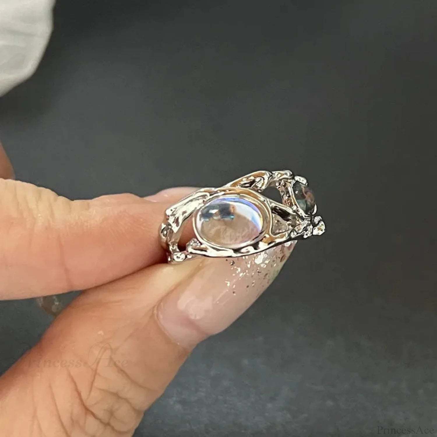 Kpop Dark Geometric Gothic Star Ring color3