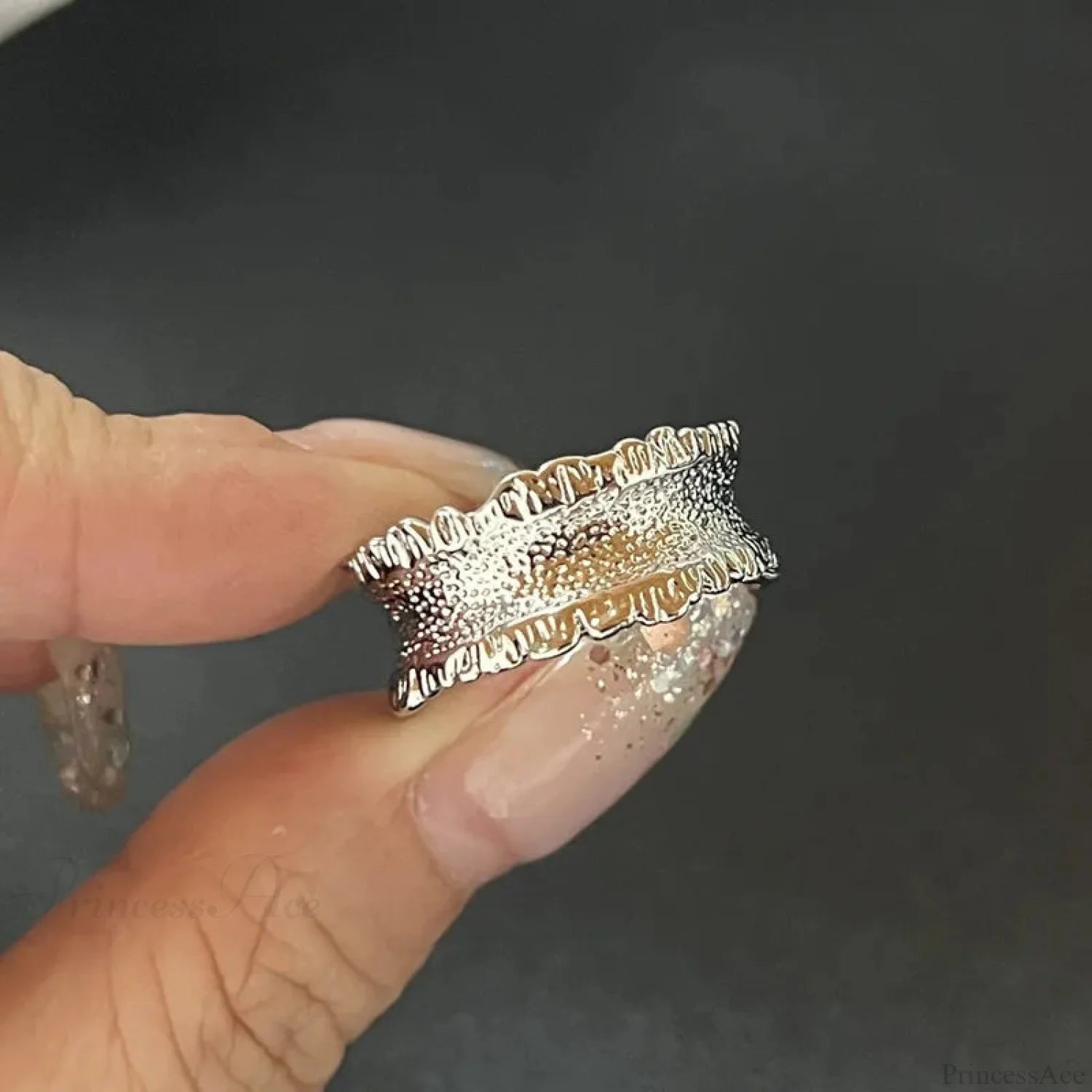 Kpop Dark Geometric Gothic Star Ring color8