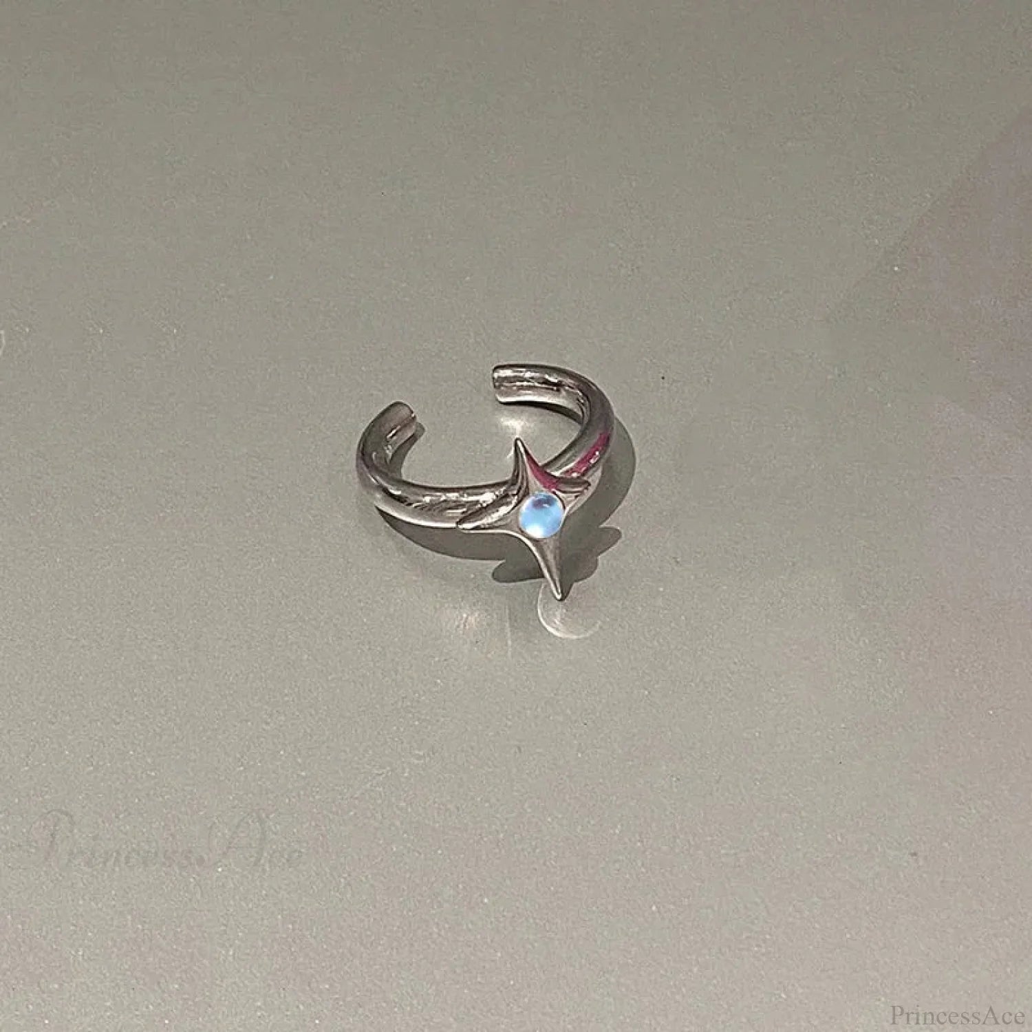 Kpop Y2K Crystal Heart Butterfly Gothic Ring sliver2