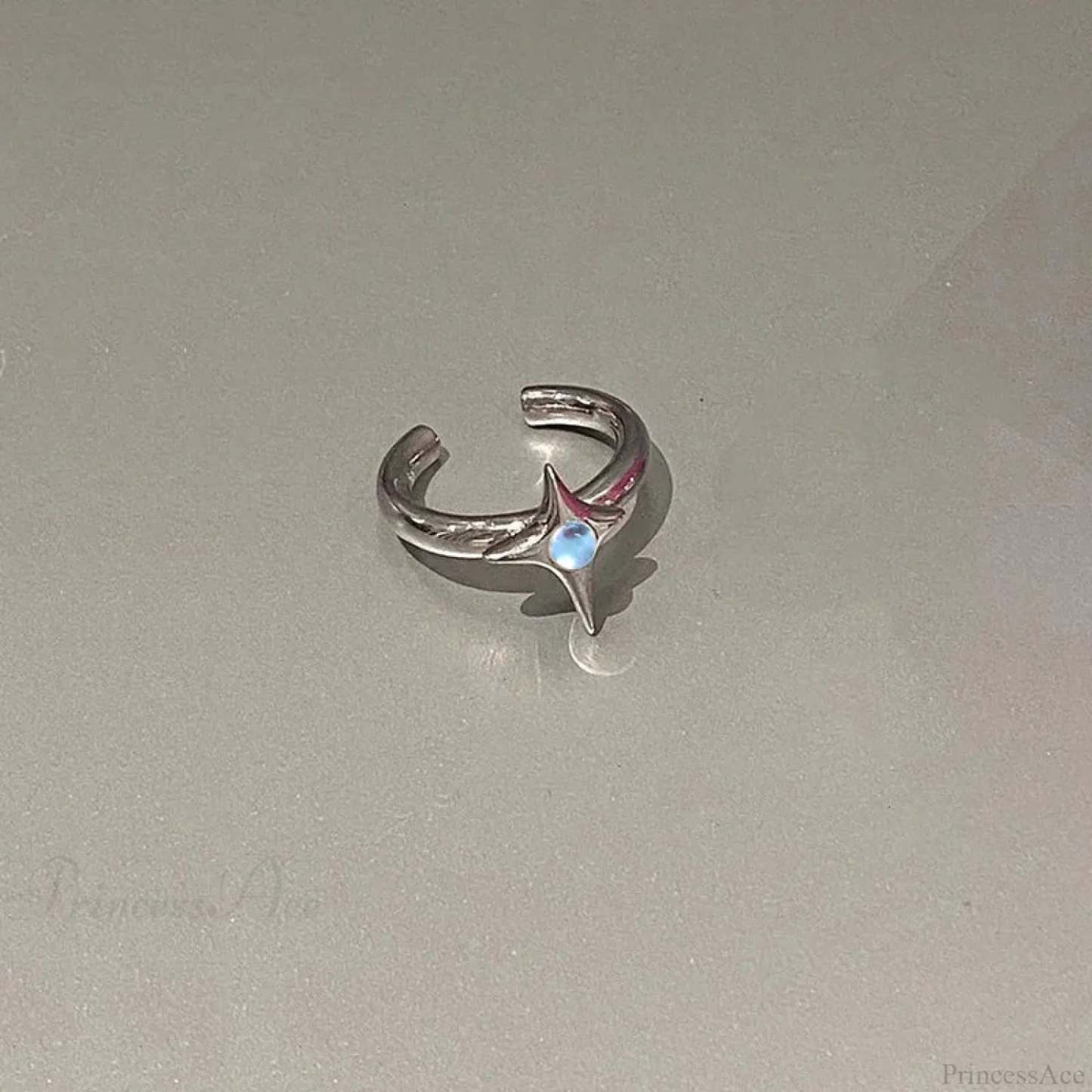 Kpop Y2K Crystal Heart Butterfly Gothic Ring sliver2