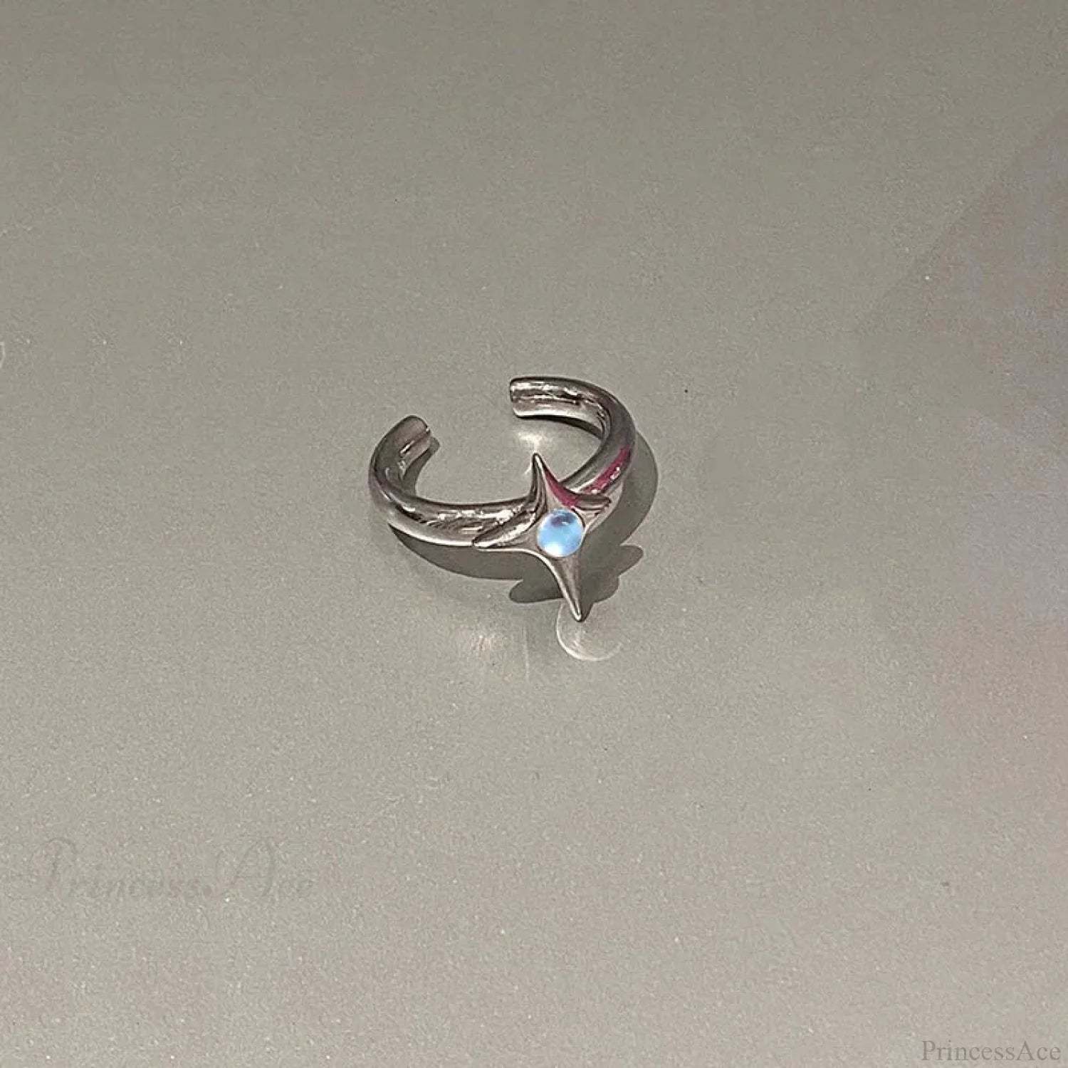 Kpop Y2K Crystal Heart Butterfly Gothic Ring sliver2