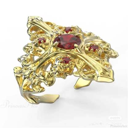 Kpop Y2K Crystal Heart Changeable Gothic Ring Gold