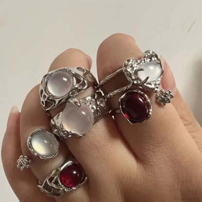 Kpop Y2K Crystal Star Gothic Ring