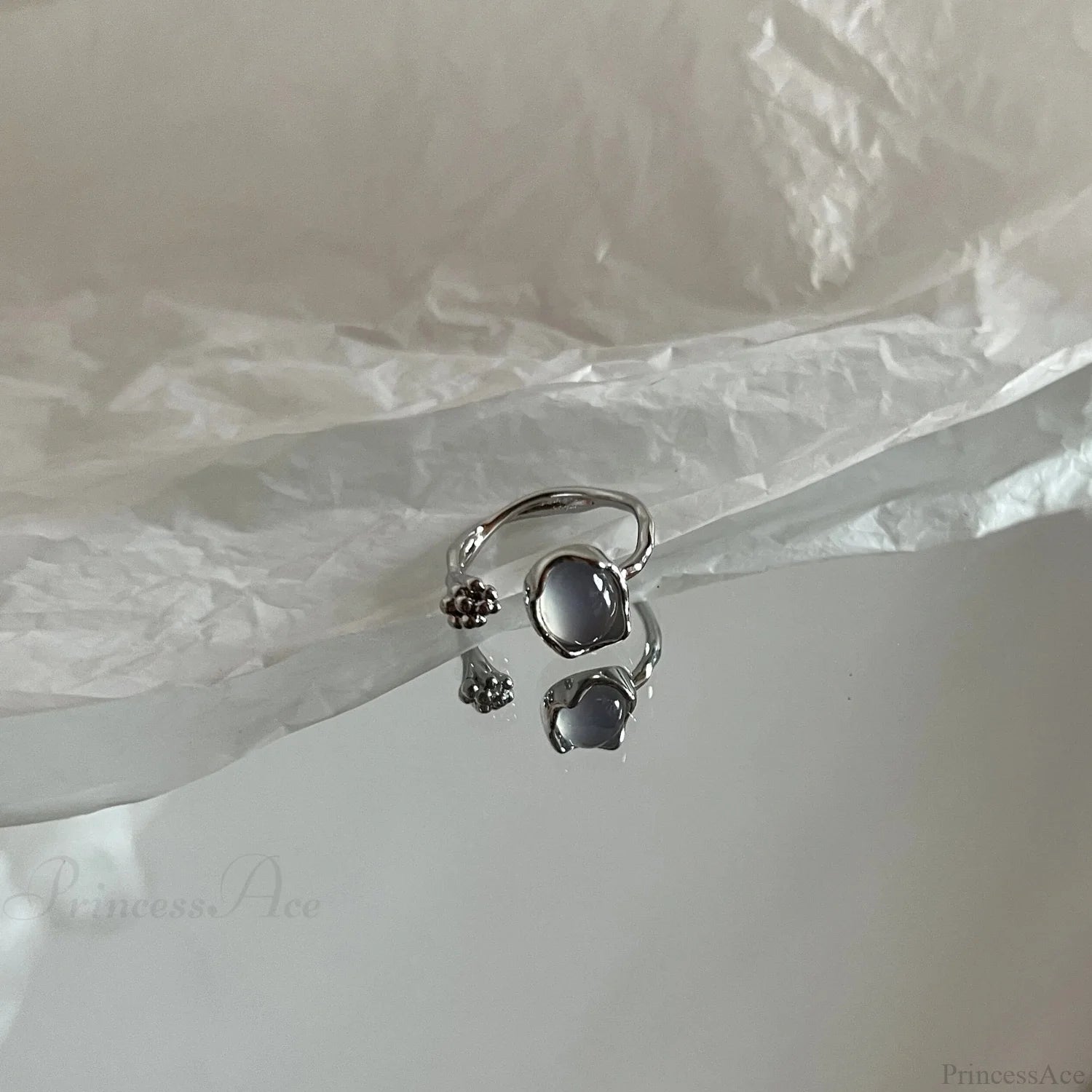 Kpop Y2K Crystal Star Gothic Ring sliver