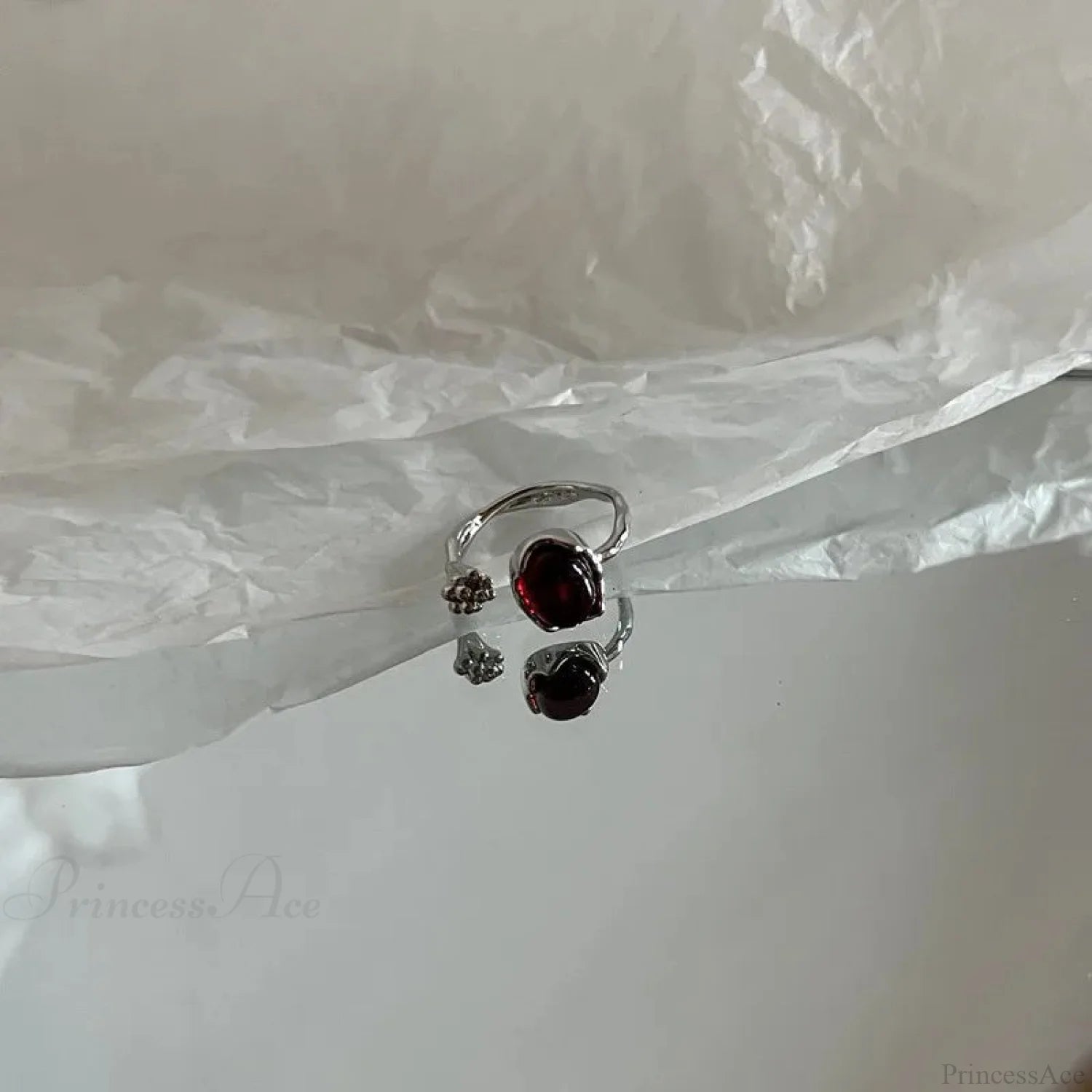 Kpop Y2K Crystal Star Gothic Ring sliver1