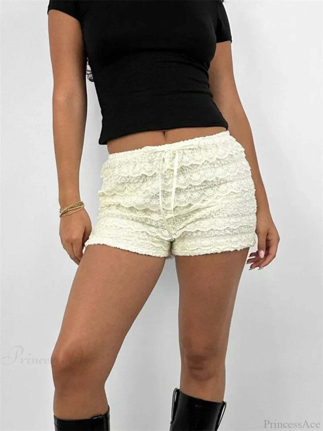 Lace Bow Patchwork Bloomer Short short-250223