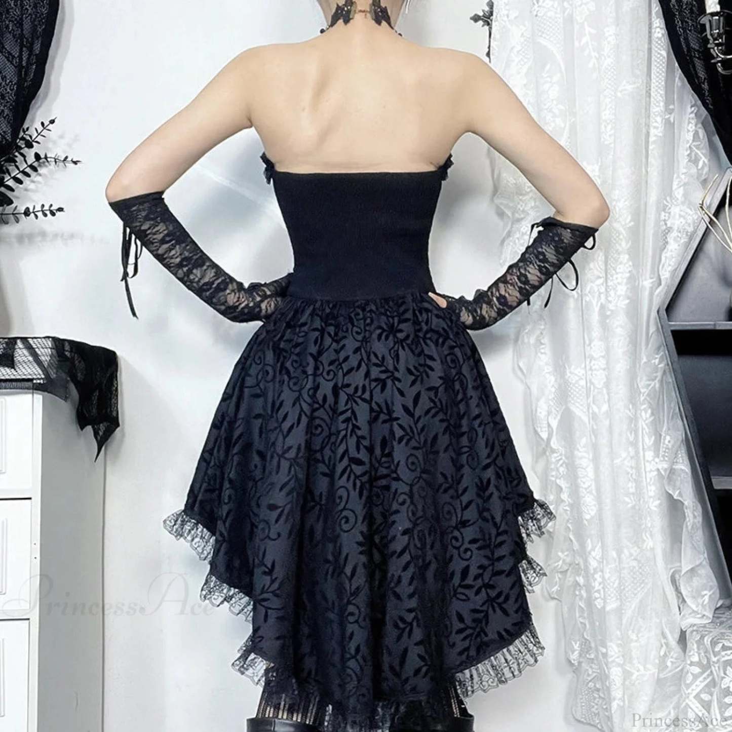 Lace Patchwork Corset Mini Dress