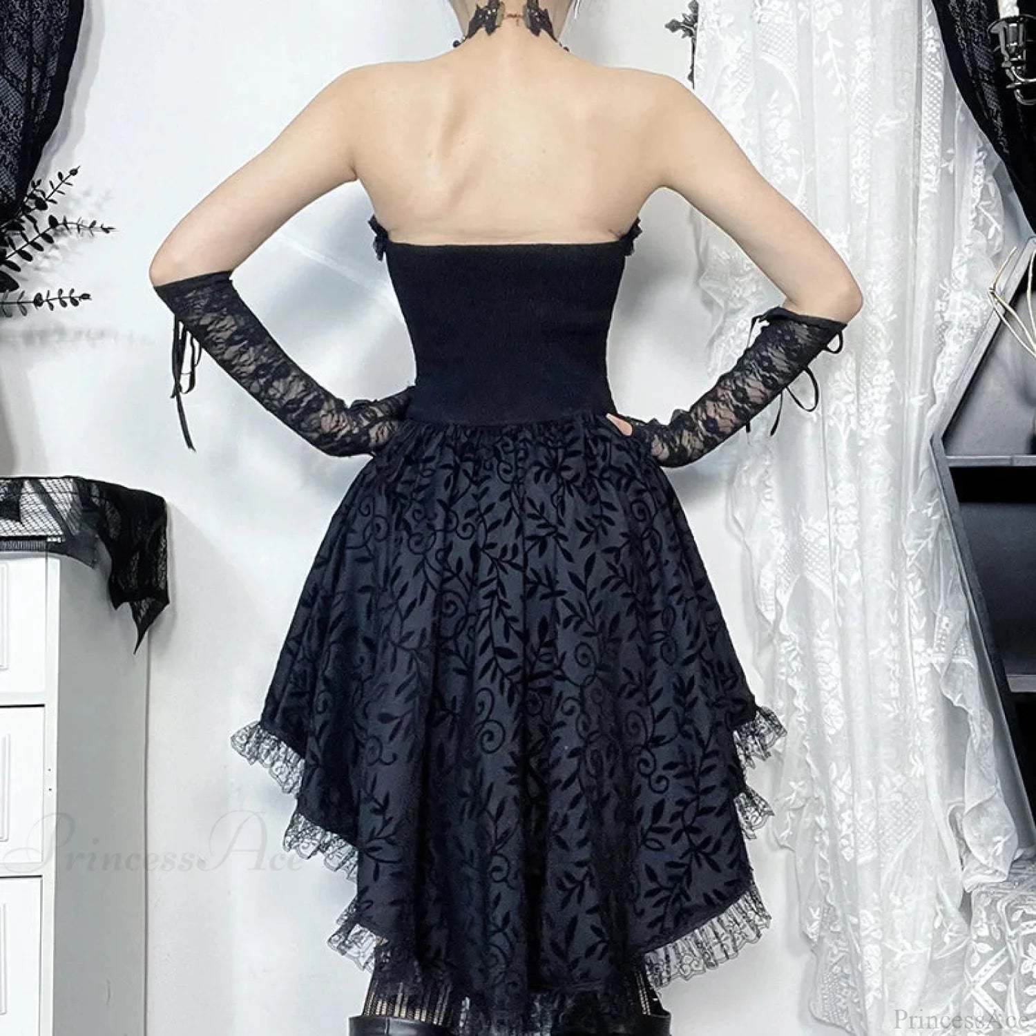 Lace Patchwork Corset Mini Dress