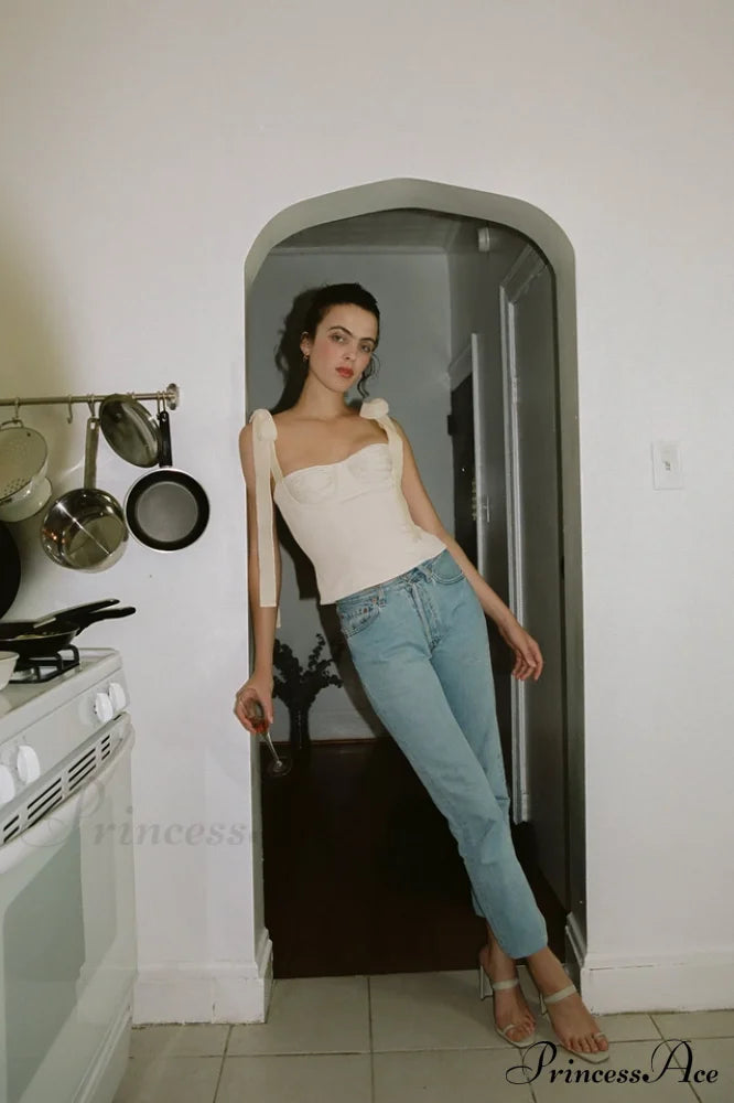 Lace Up Stylish White Tank Top