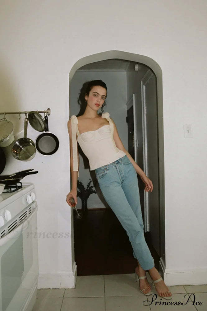 Lace Up Stylish White Tank Top