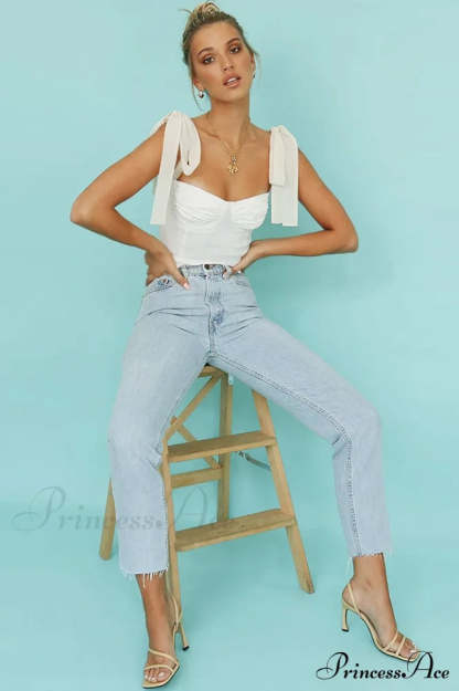 Lace Up Stylish White Tank Top