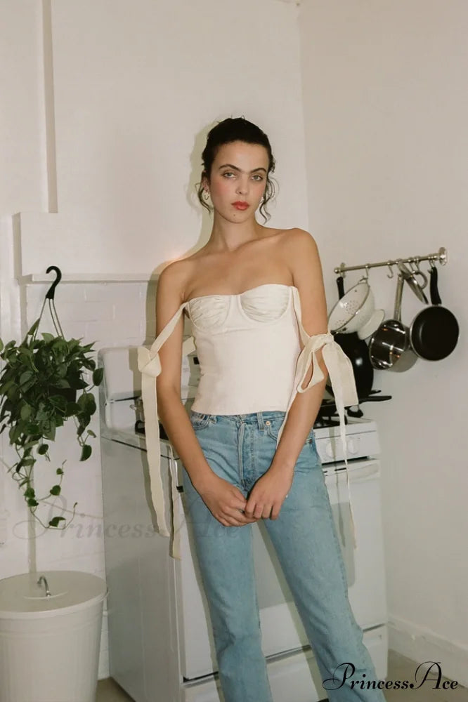 Lace Up Stylish White Tank Top