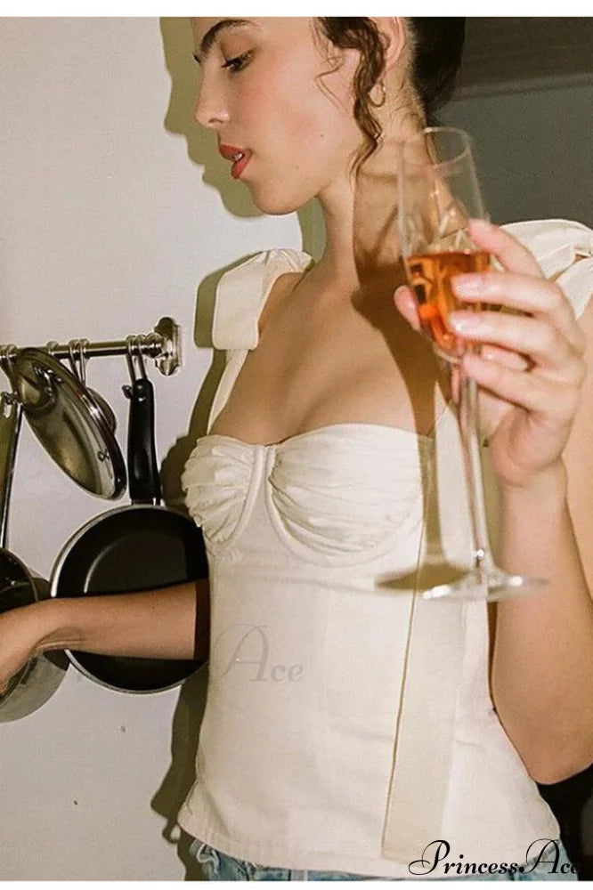 Lace Up Stylish White Tank Top