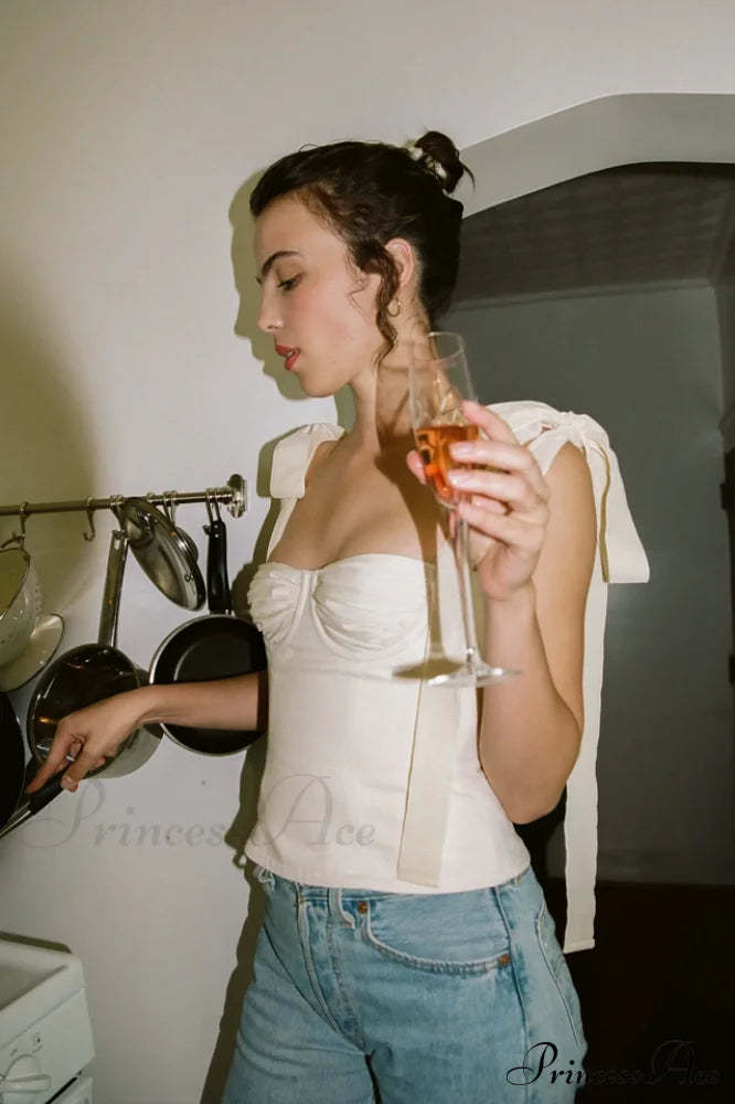 Lace Up Stylish White Tank Top